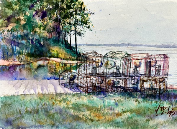 Sittin on the Docks at Nicks by Theresia McInnis