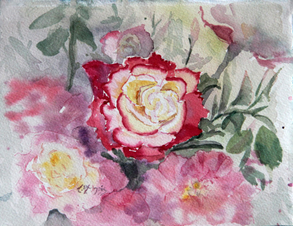 Butter Cream and Berry Rose by Theresia McInnis