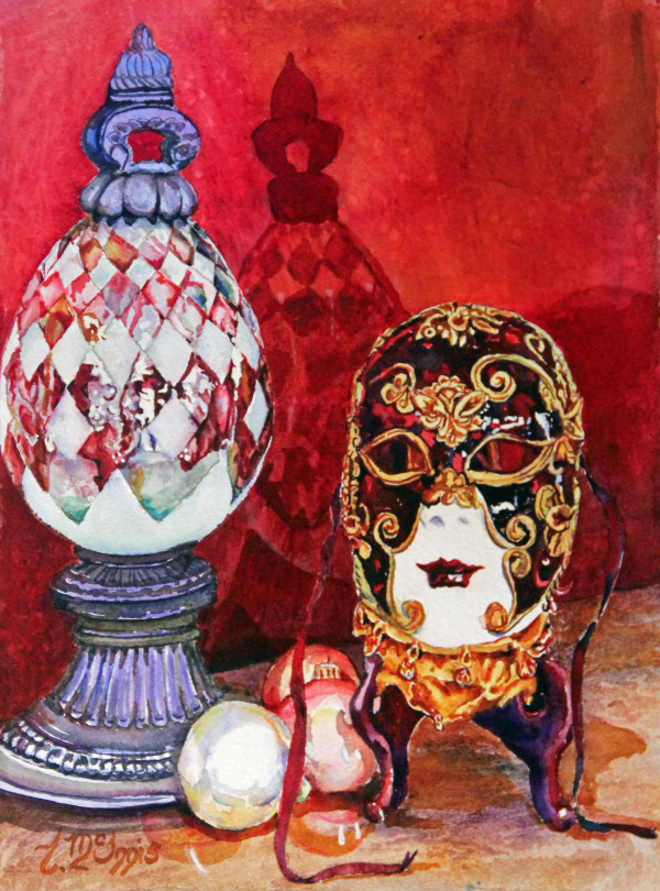Venetian mask & Glass Finial