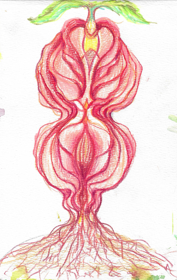DoubleBloom Watercolor on Paper, 5" x 8" by Michelle Hinebrook, Image 1.