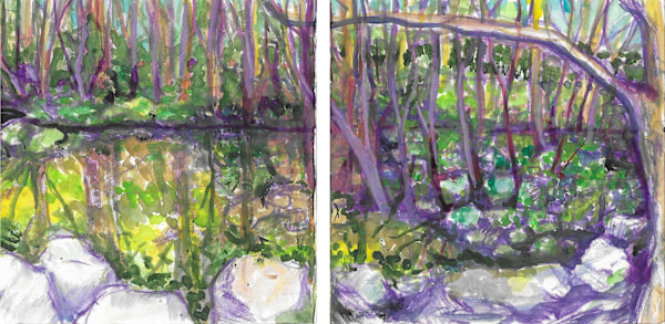 Fig 5. Watercolor on Paper, 5" x 11" by Michelle Hinebrook, Image 1.