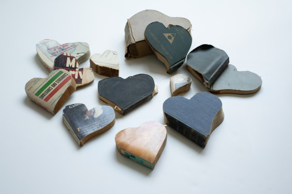 Band-Saw Book Hearts by cara croninger works