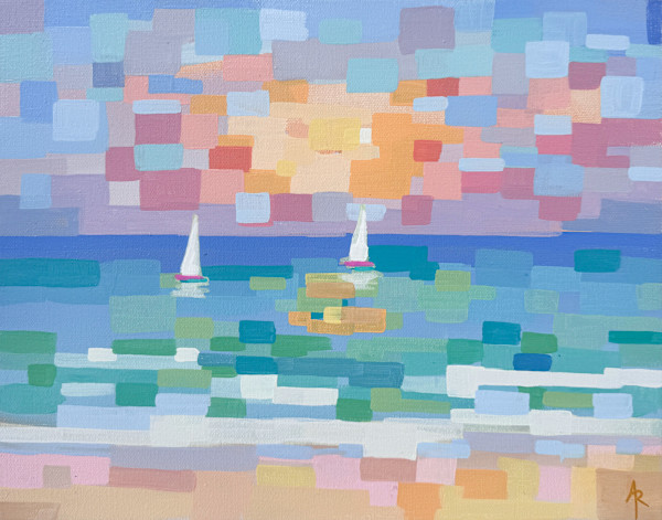 Sunset & Boats by Alma Ramirez