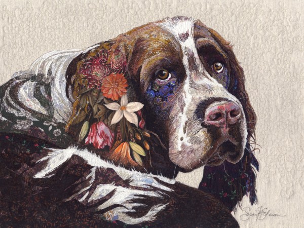 "Daisy Dog" - English Springer Spaniel by Susan Fay Schauer Fiber Artist