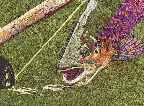 German Brown Trout by Susan Fay Schauer Fiber Artist