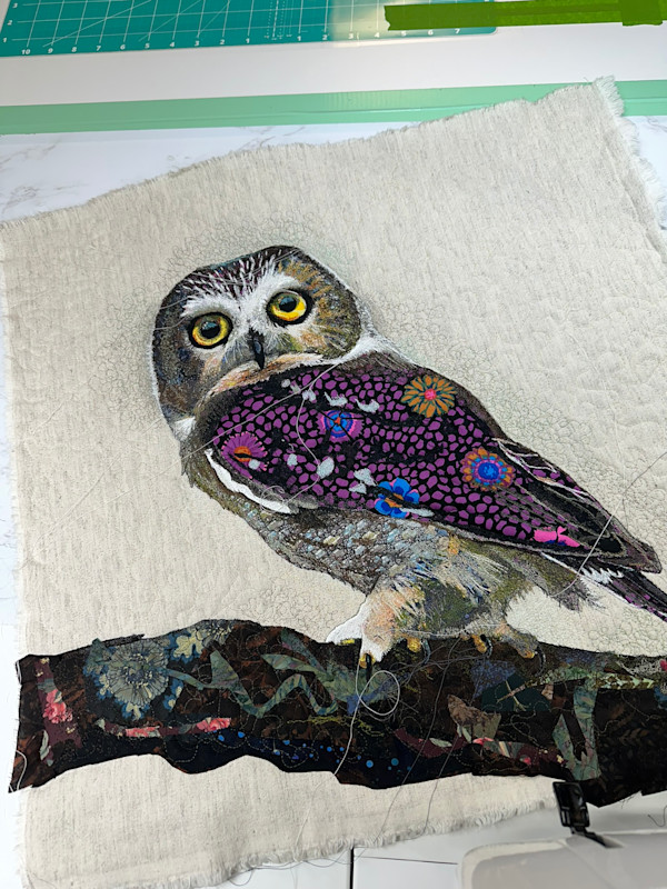 I See You - Saw Whet Owl by Susan Fay Schauer Fiber Artist