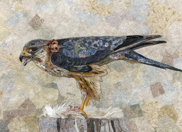 "Lady Hawk"       Merlin (Falco columbarius) by Susan Fay Schauer Fiber Artist