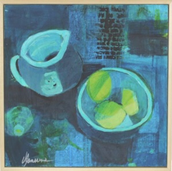 Blue Stillness with Limes by Vicki Janssens