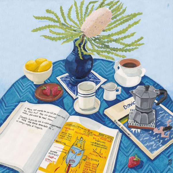 Freshly Brewed Coffee with Basquiat by Melanie Vugich