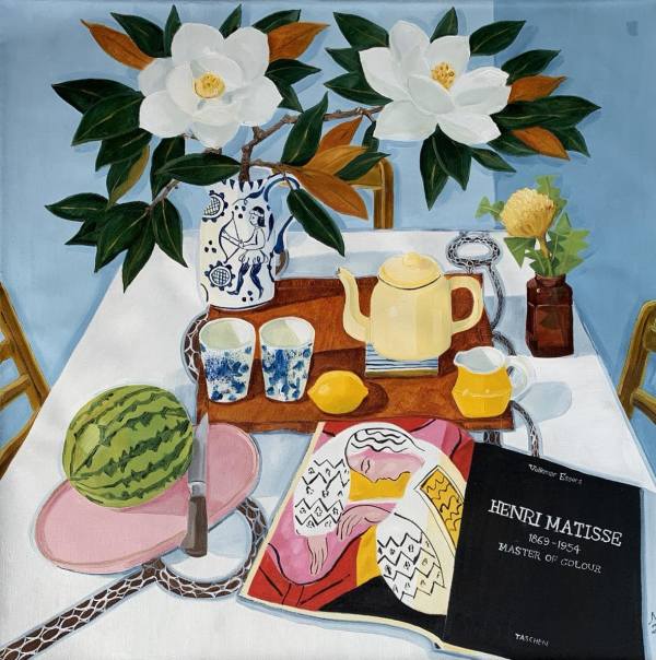 Southern Magnolias & Oolong Tea for Two by Melanie Vugich