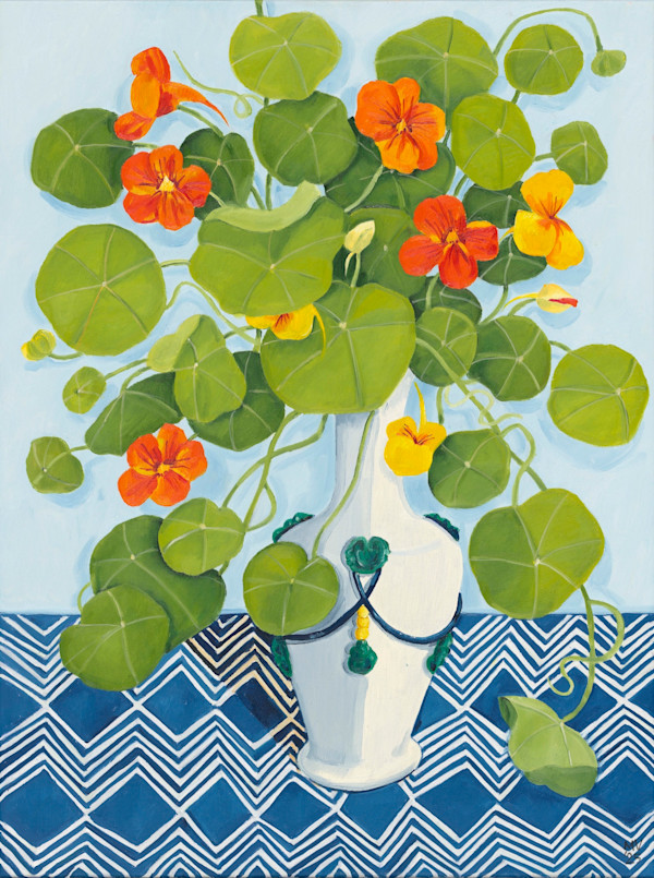 Spring Nasturtiums on Arctic Blue by Melanie Vugich