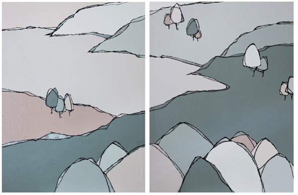 Bays 1 & 2 (Diptych, 2 of 120 x 90cm) by Darren White