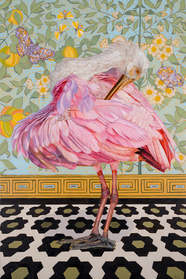 Never a Wallflower - Roseate Spoonbill by Fiona Smith