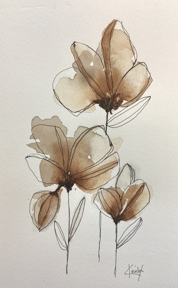 Sepia Flowers by Kristine Mosher Tarrow (Krinlox)