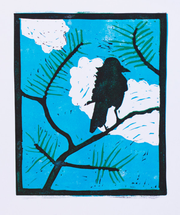 Crow on Branch by Roger Ewers