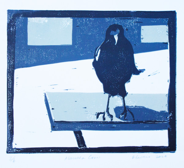 Crow on Table by Roger Ewers