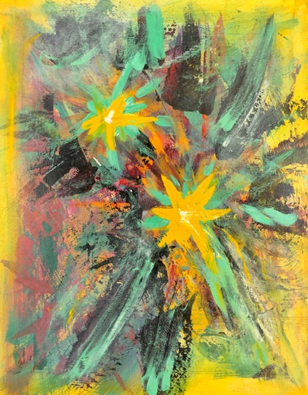 Yellow Flowers In The Sea by Michael Dane