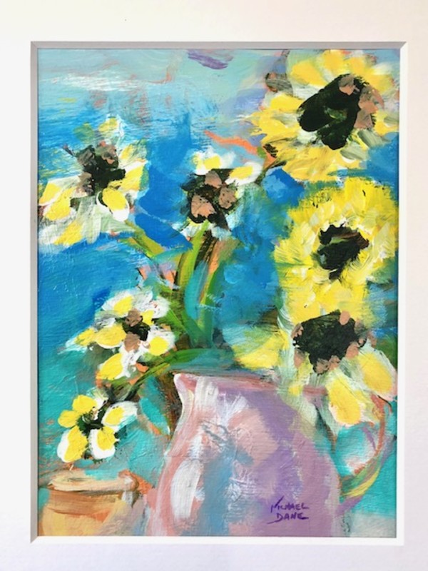 Sunflower in Purple Pitcher by Michael Dane