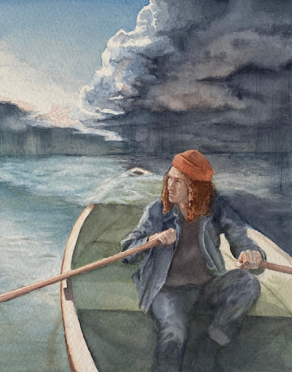 Rowing Backwards Into the Future by Tia Sunshine Art