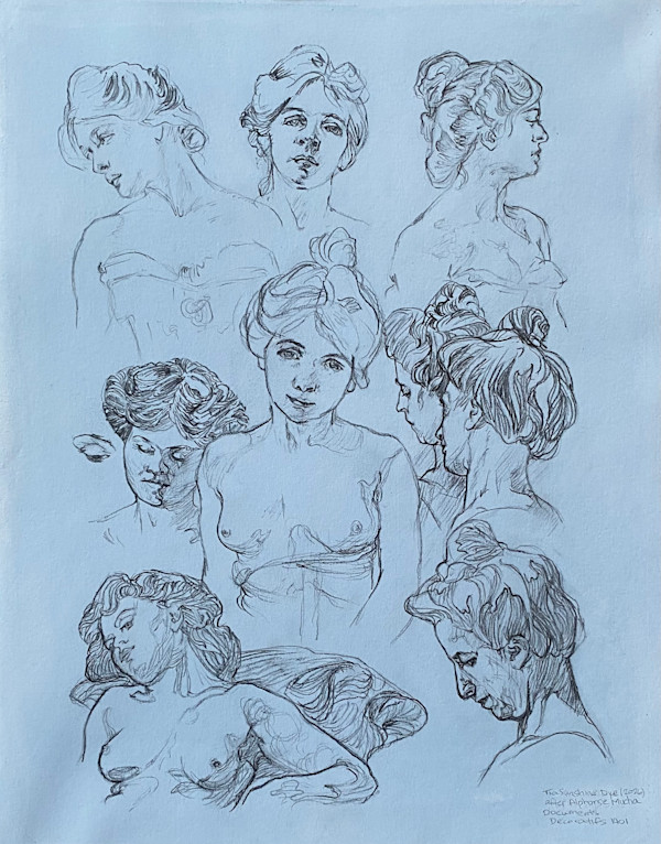 Documents Decoratif (1901) after Alphonse Mucha (Master Copy) by Tia Sunshine Art, Image 1.
