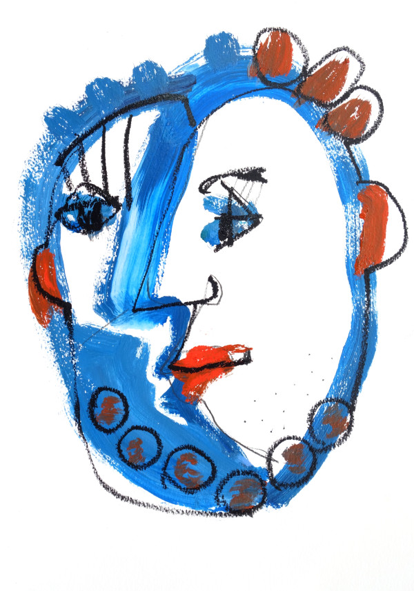 Blue Face 1 by Christine Webb