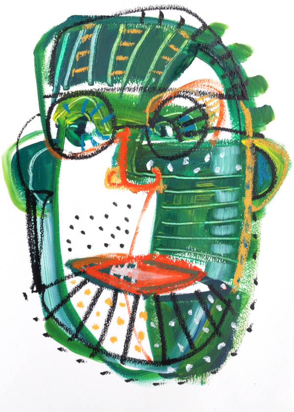 Green Face 2 by Christine Webb