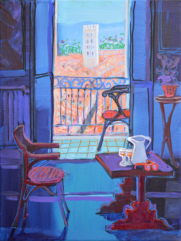 Italian Windows: Lucca Blue by Christine Webb
