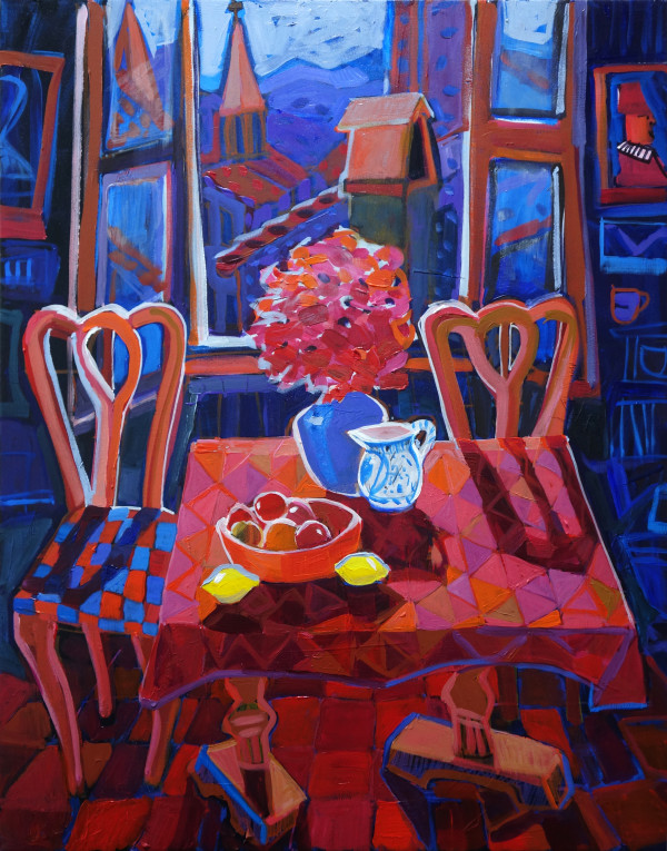 Red Table at Night by Christine Webb