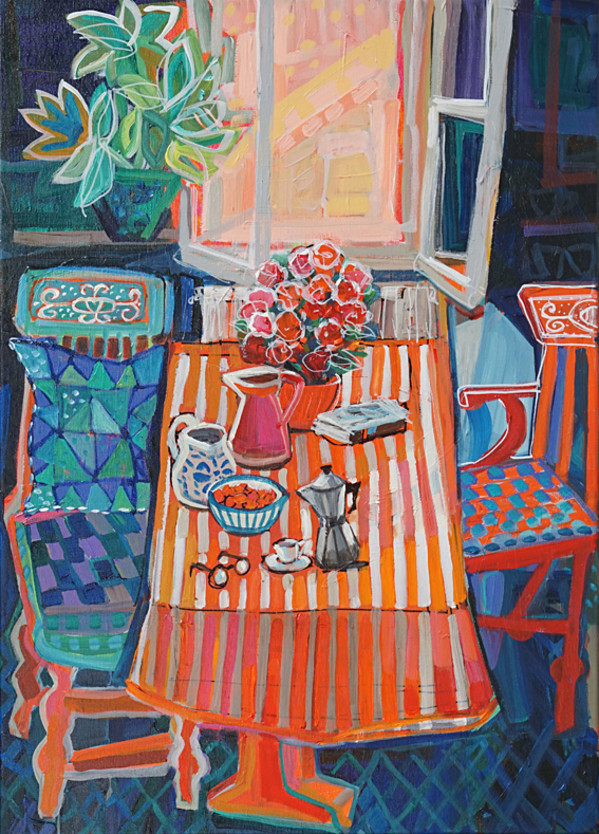 Striped Tablecloth by Christine Webb