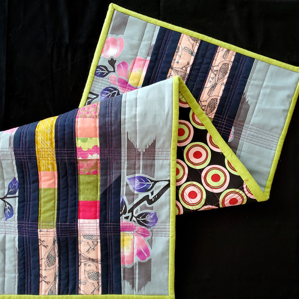 SYNESTHESIA Table Runner: Chartreuse / Fuchsia 1 by Sarah Atlee