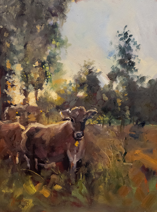 Moooo... in plein air by Jason Hawkins