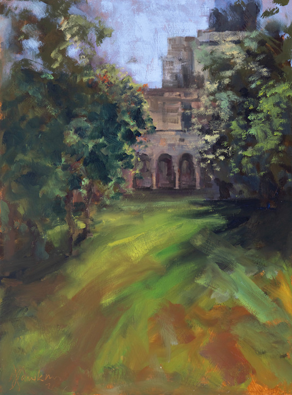 UQ great court plein air by Jason Hawkins, Image 1.