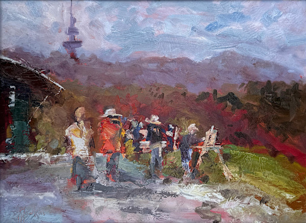 Painter Painting Painters at the Arboretum by Jason Hawkins