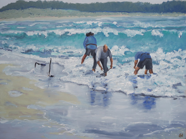 Beachwormers Greenhills Beach by Geoff Hargraves