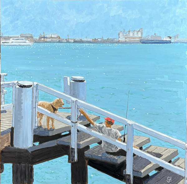 Newcastle Wharf, Boy and Dog by Geoff Hargraves, Image 1.