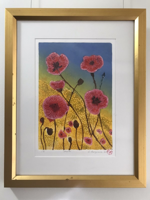 Poppies ( gold frame 1/9) by Geoff Hargraves