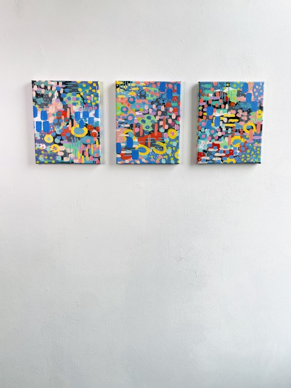 Pixelated Florals: Triptych 3 by Alexandra Jamieson