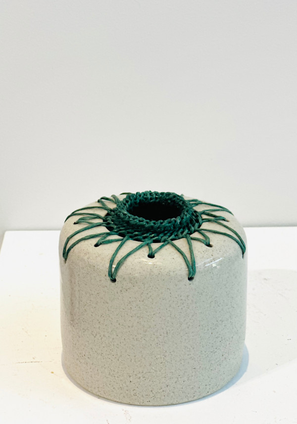 Grey speckle Green woven series 3 by Michelle Huizinga