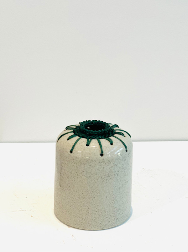 Grey speck stoneware woven series 5 by Michelle Huizinga