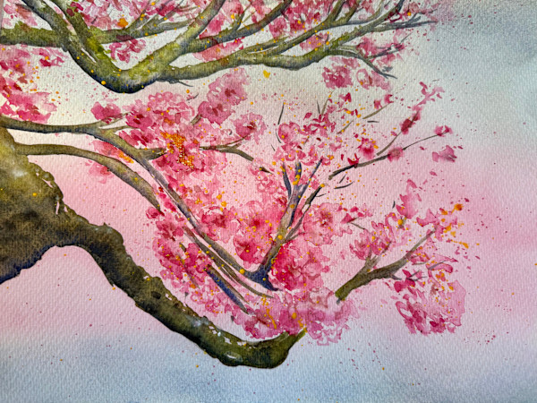 Vibrant Plum Blossoms by Sarah Scott Falk, Image 1.