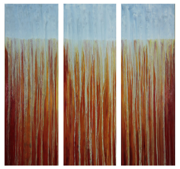 Autumn Fire & Rain (Triptych) by Rachel Brask