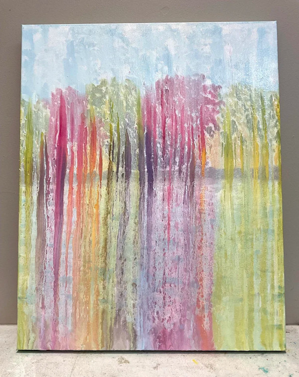 Spring Rainy Reflections Study 1 (pinks) by Rachel Brask