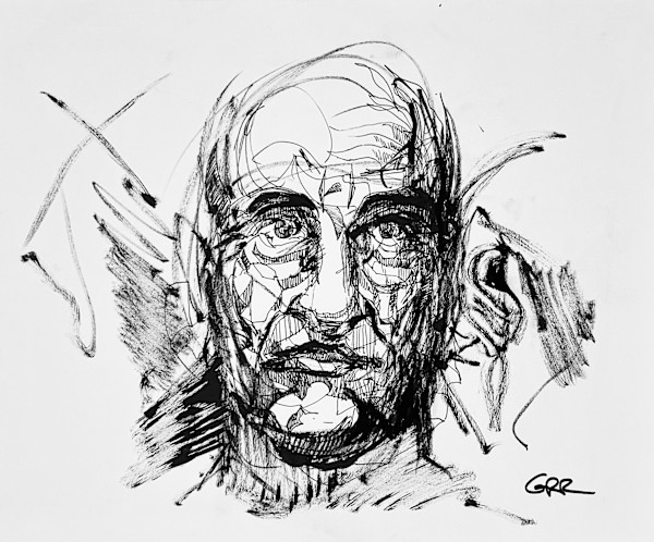 Ink drawing by Glen Ronald