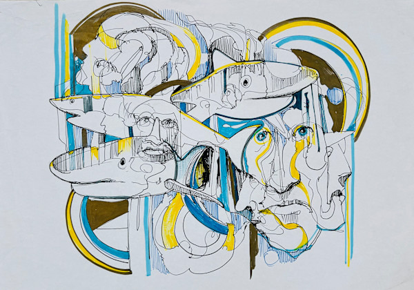 Colourful Ink Drawing by Glen Ronald