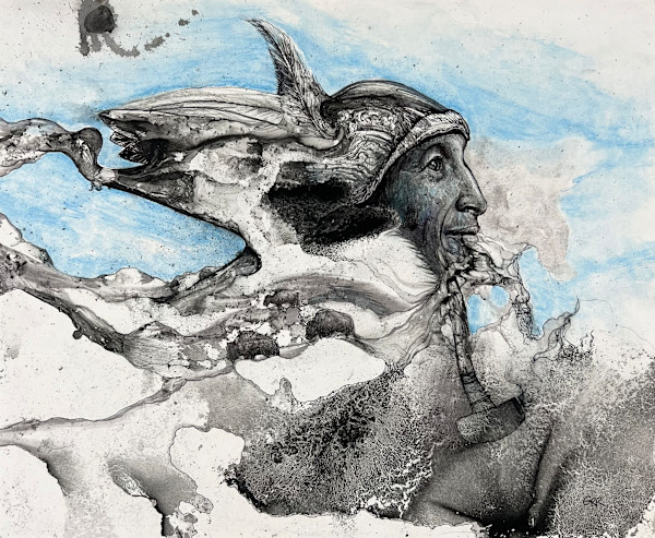 Ink drawing by Glen Ronald