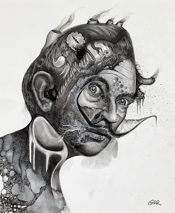 Stormy Sea (Portrait of Salvador Dali) by Glen Ronald