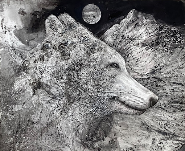 Ink wolf by Glen Ronald