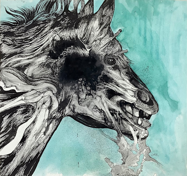 Ink drawing by Glen Ronald