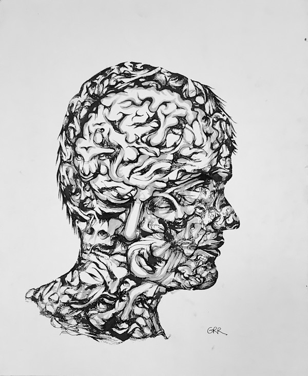 Ink drawing by Glen Ronald