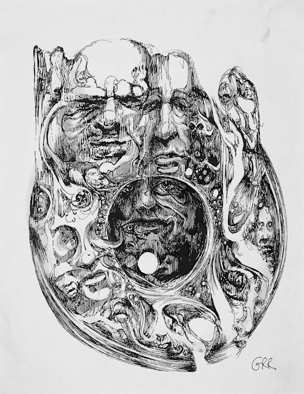 Ink drawing by Glen Ronald